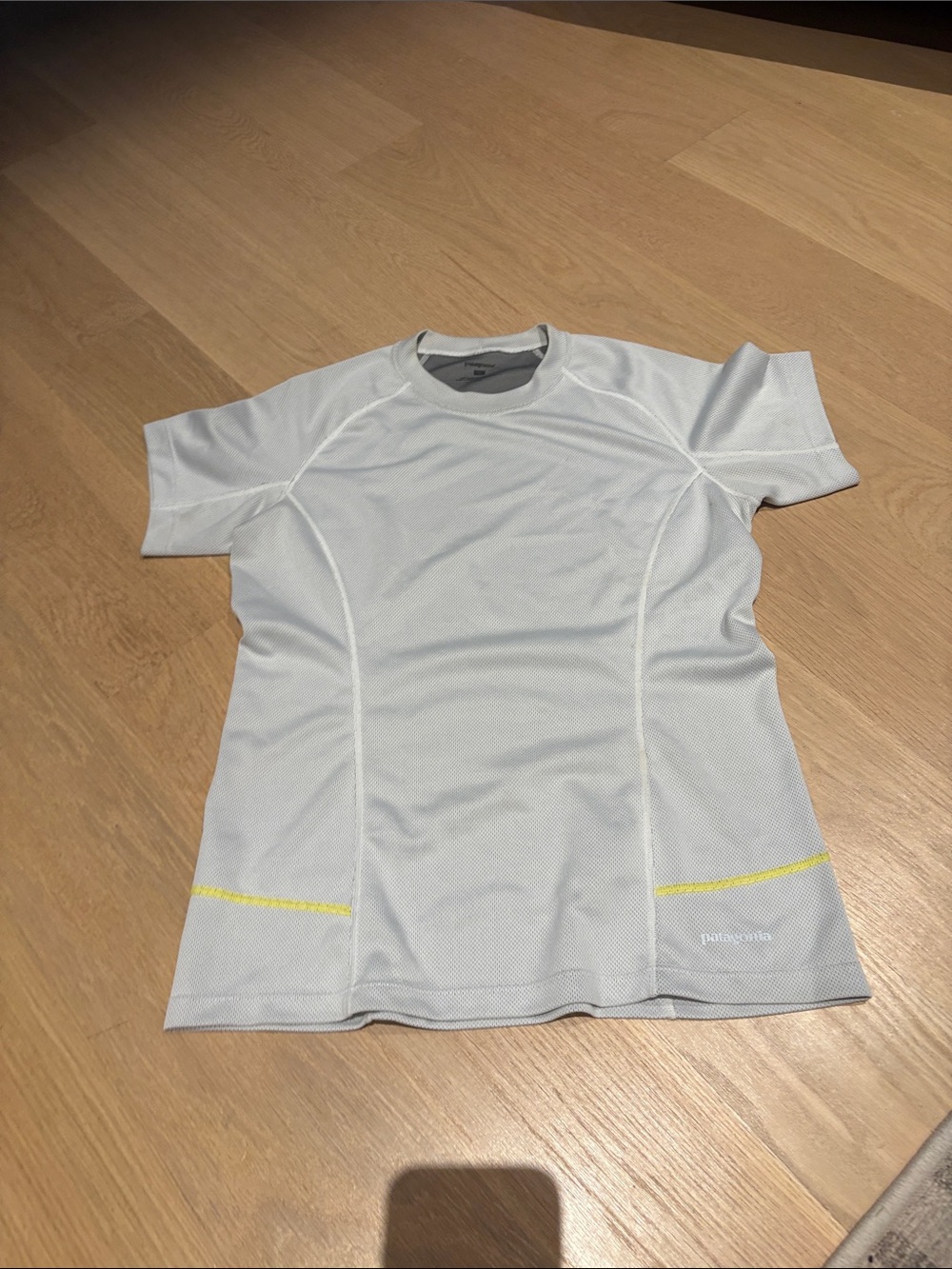 Patagonia Light Gray Short-Sleeve Woman’s Workl Yellow Trim